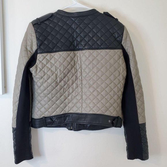 Women's Large BCBGMaxazria Keith Quilted Leather Jacket - Picture 2 of 5